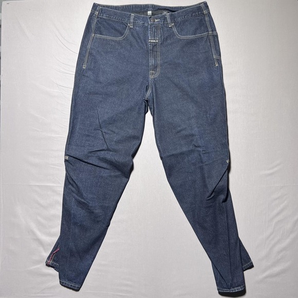 Marithe Francois Girbaud Jeans Mens 36 Blue Baggy Extreme Pants Utility Pocket - Picture 1 of 16